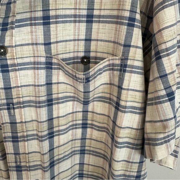 Orvis Vintage Short Sleeve Blue & Tan Plaid Cotton Button Up Shirt Sz XL GUC - Picture 6 of 8
